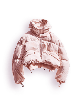 Pink cropped puffer jacket
